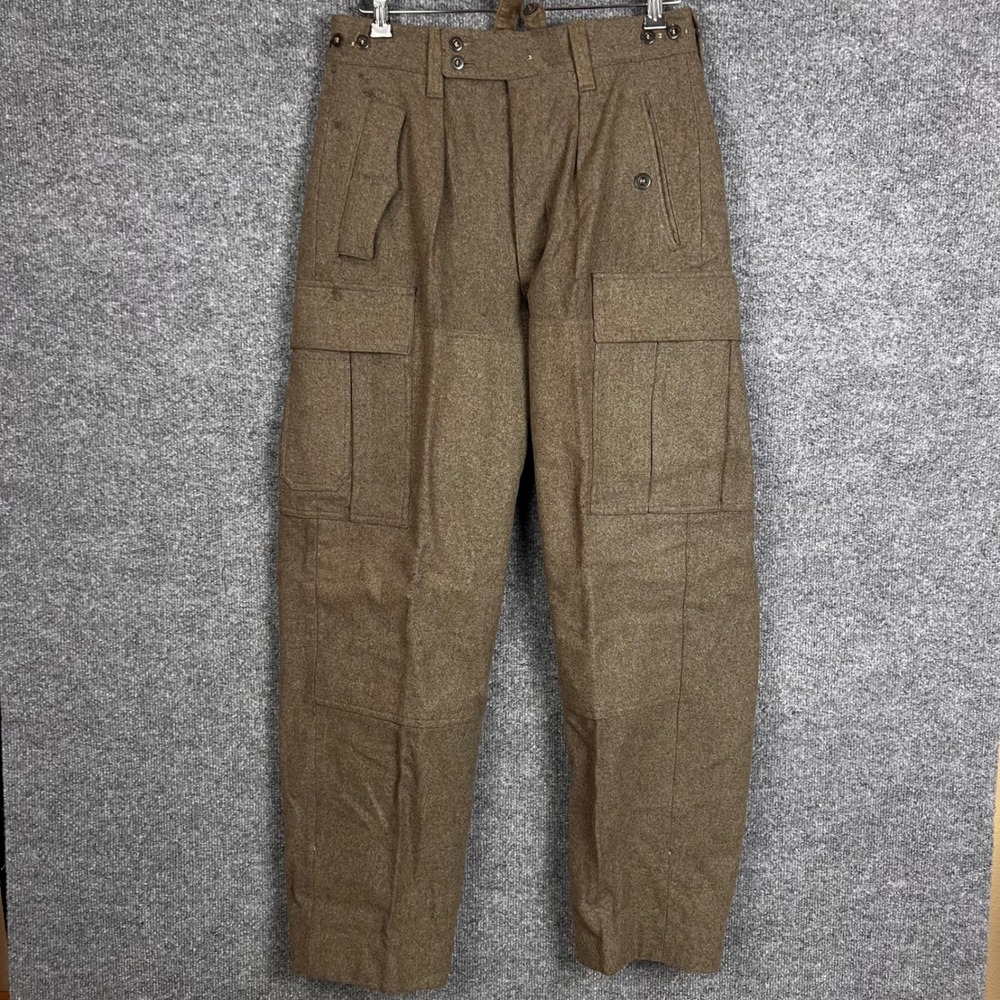 Vintage 60s German Military Wool Cargo Pants size 30 Military Field Trousers